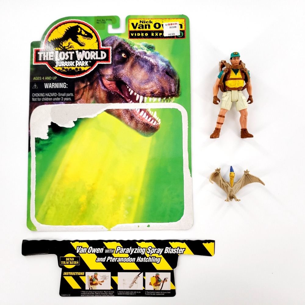 Vtg Jurassic Park Lost World Van Owen & Pteranodon Hatchling Dino No Blaster